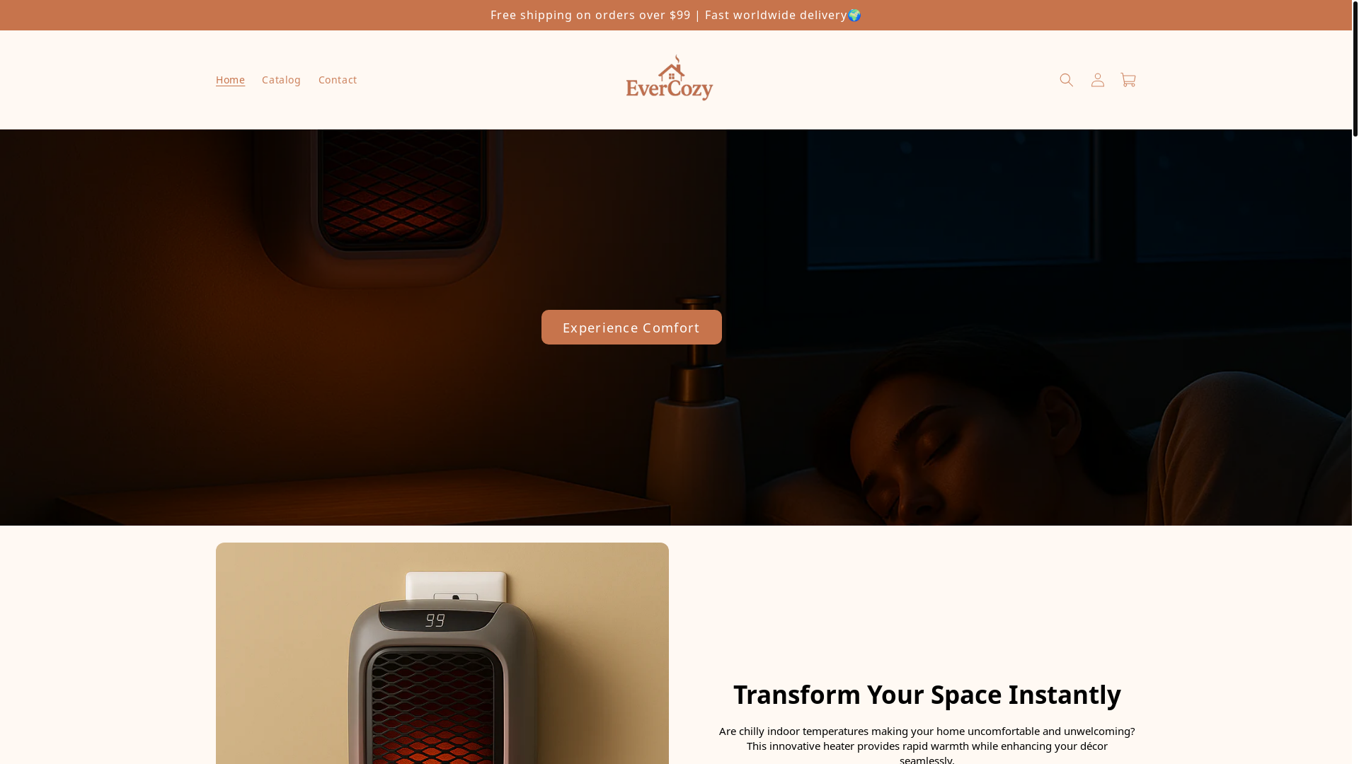 website screenshot of https://evercozy.co/