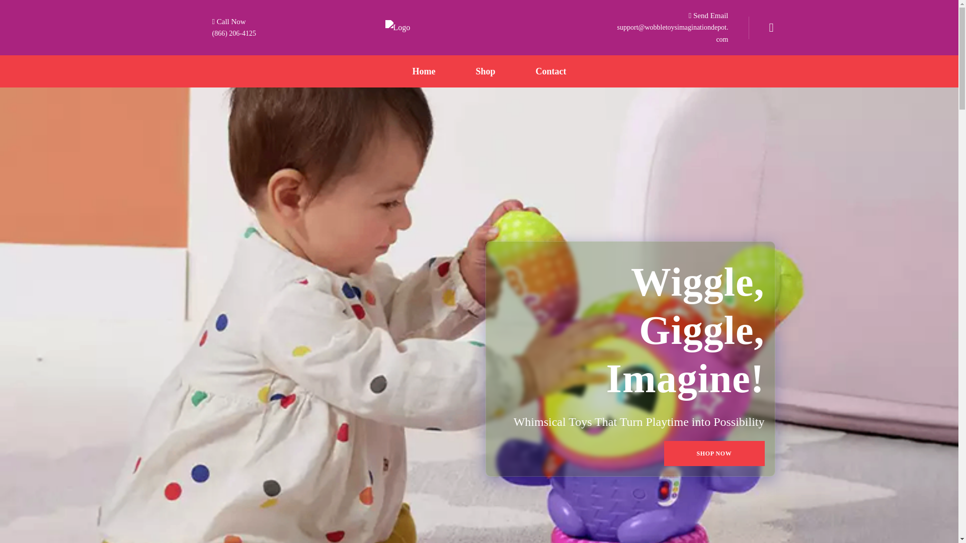 website screenshot of https://wobbletoysimaginationdepot.com/