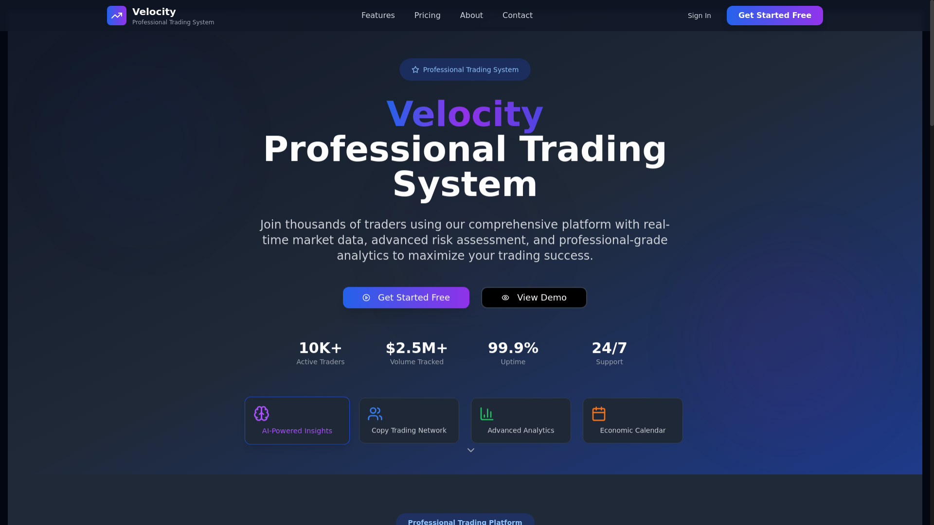 website screenshot of https://valytics.trade/