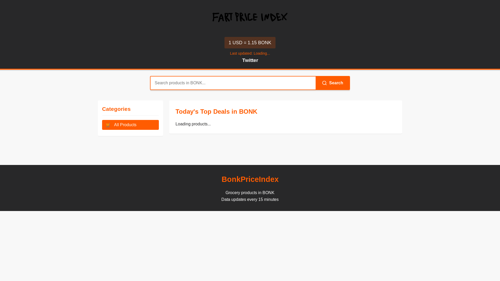 website screenshot of https://bonkpriceindex.com/