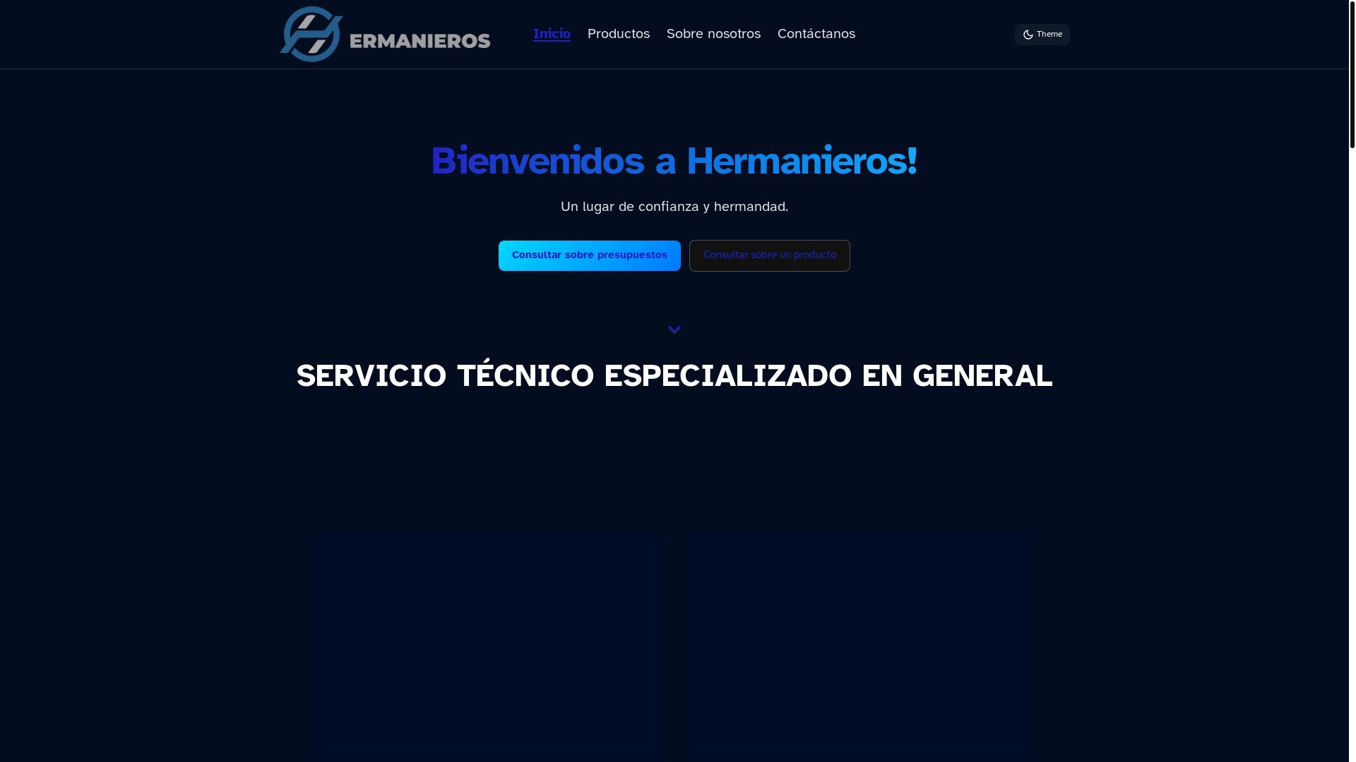 website screenshot of https://hermanieros.com.ar/