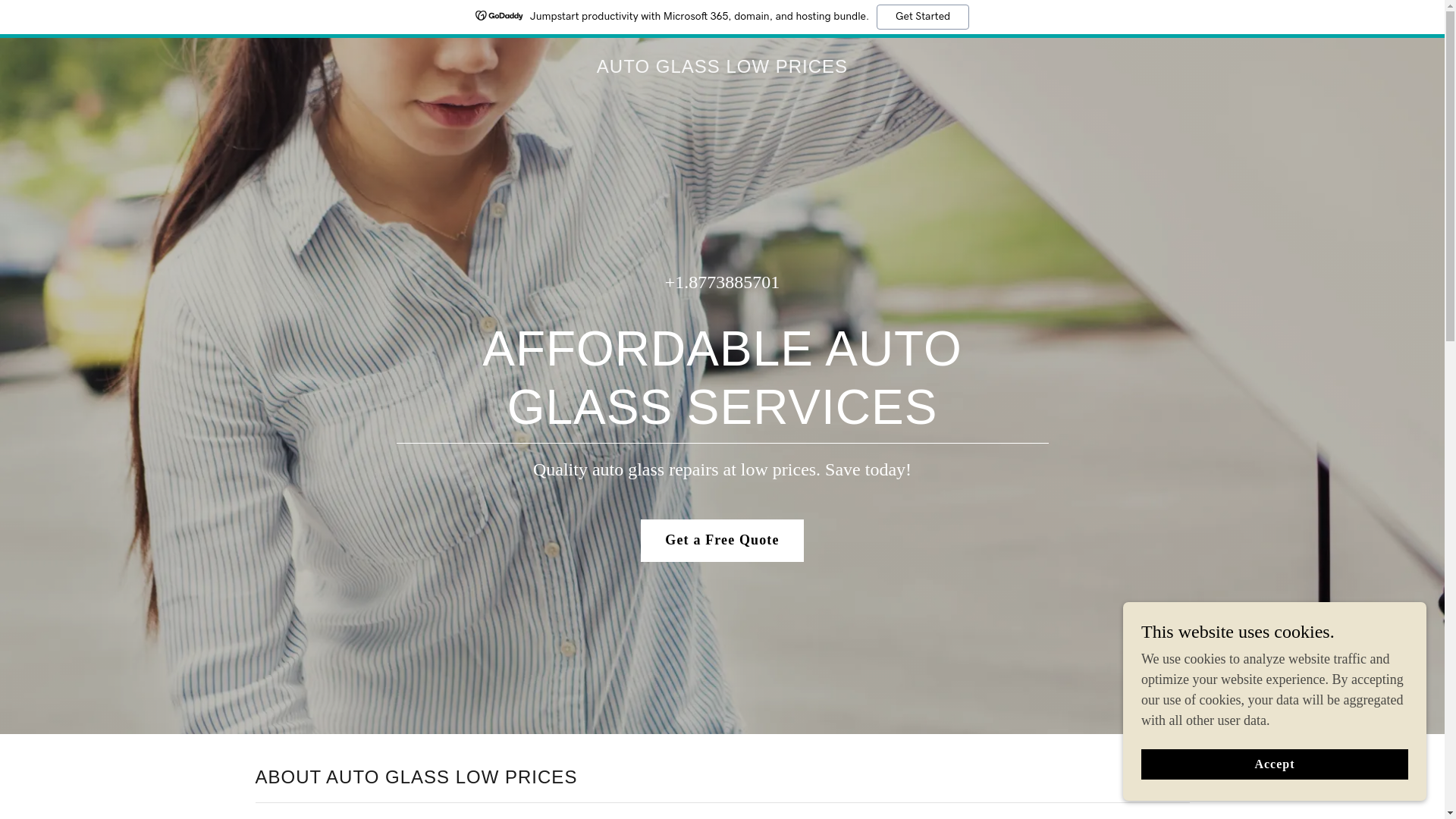 website screenshot of https://autoglasslowprices.com/