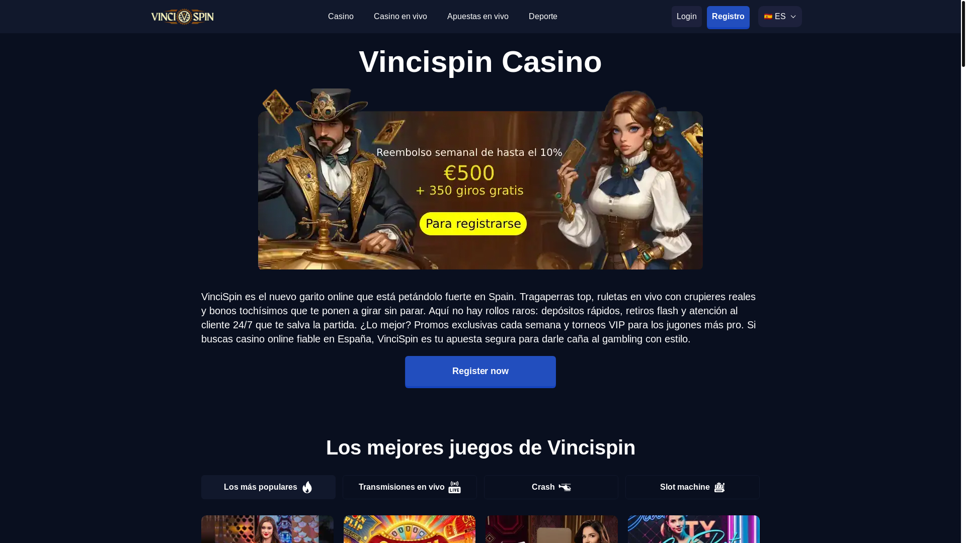 website screenshot of https://vinci-spin-es-4181.pages.dev/