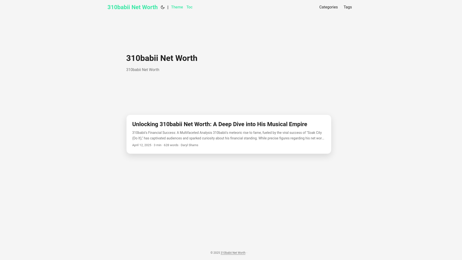 website screenshot of https://310babii-net-worth.pages.dev/