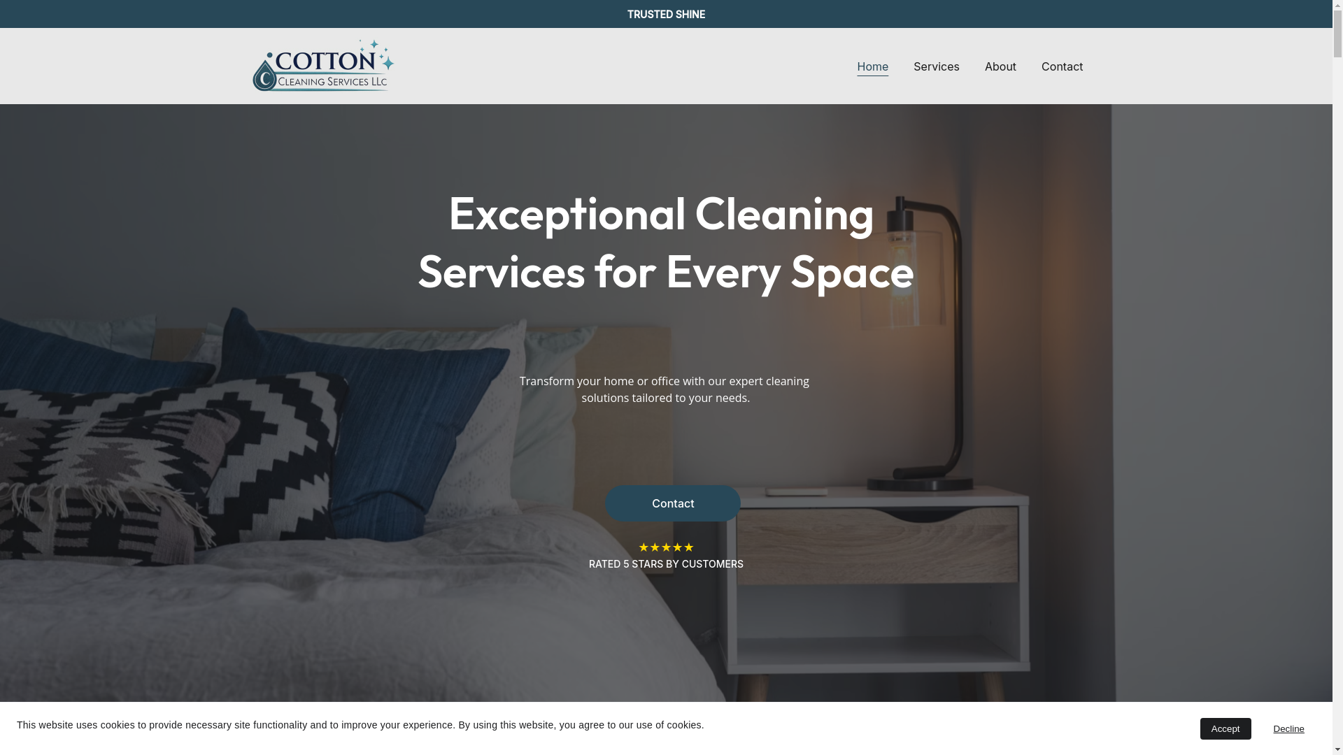 website screenshot of https://cottoncleaningservicesllc.com/