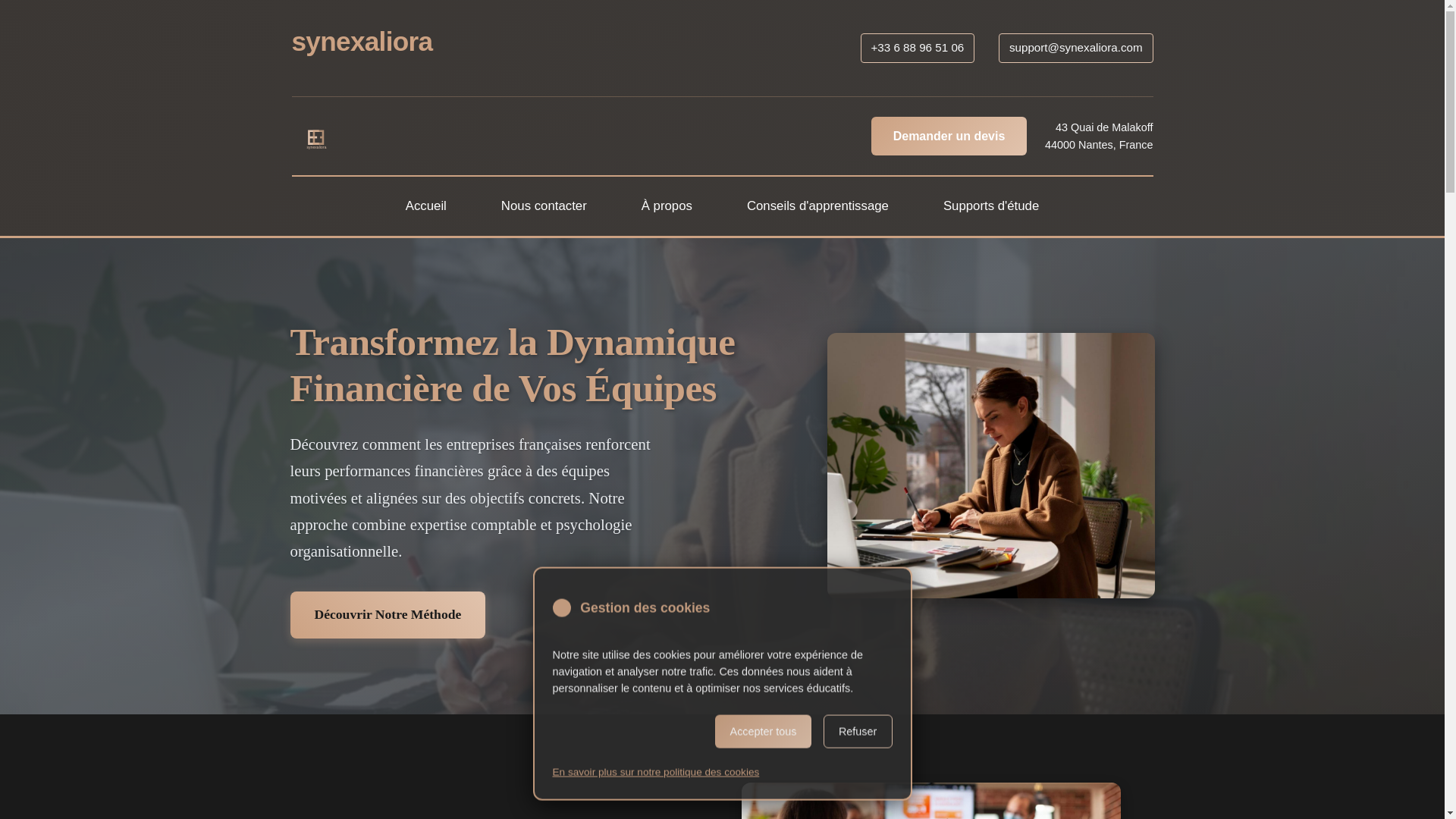 website screenshot of https://synexaliora.com/