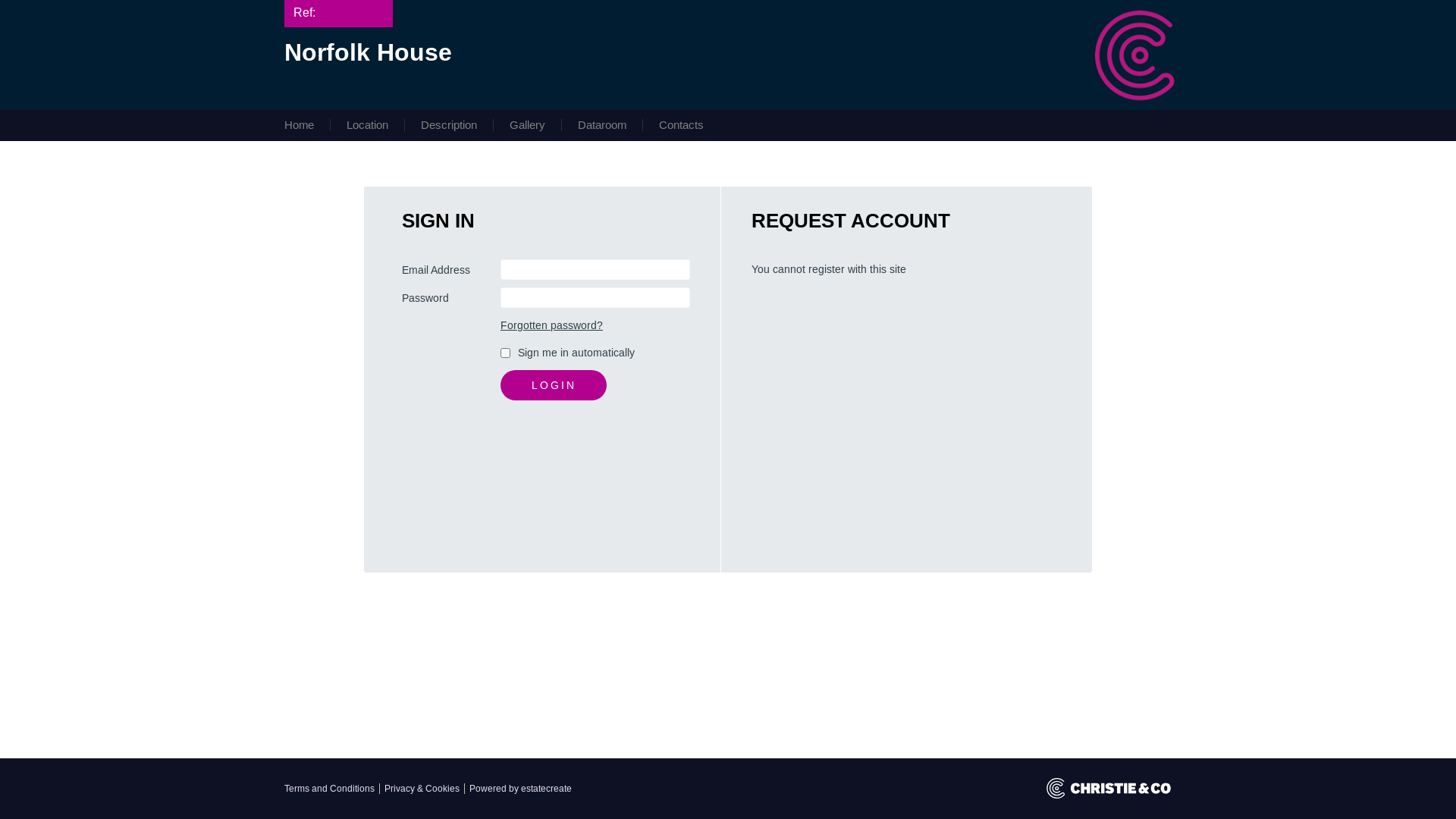 website screenshot of https://norfolk-house-christie.com/