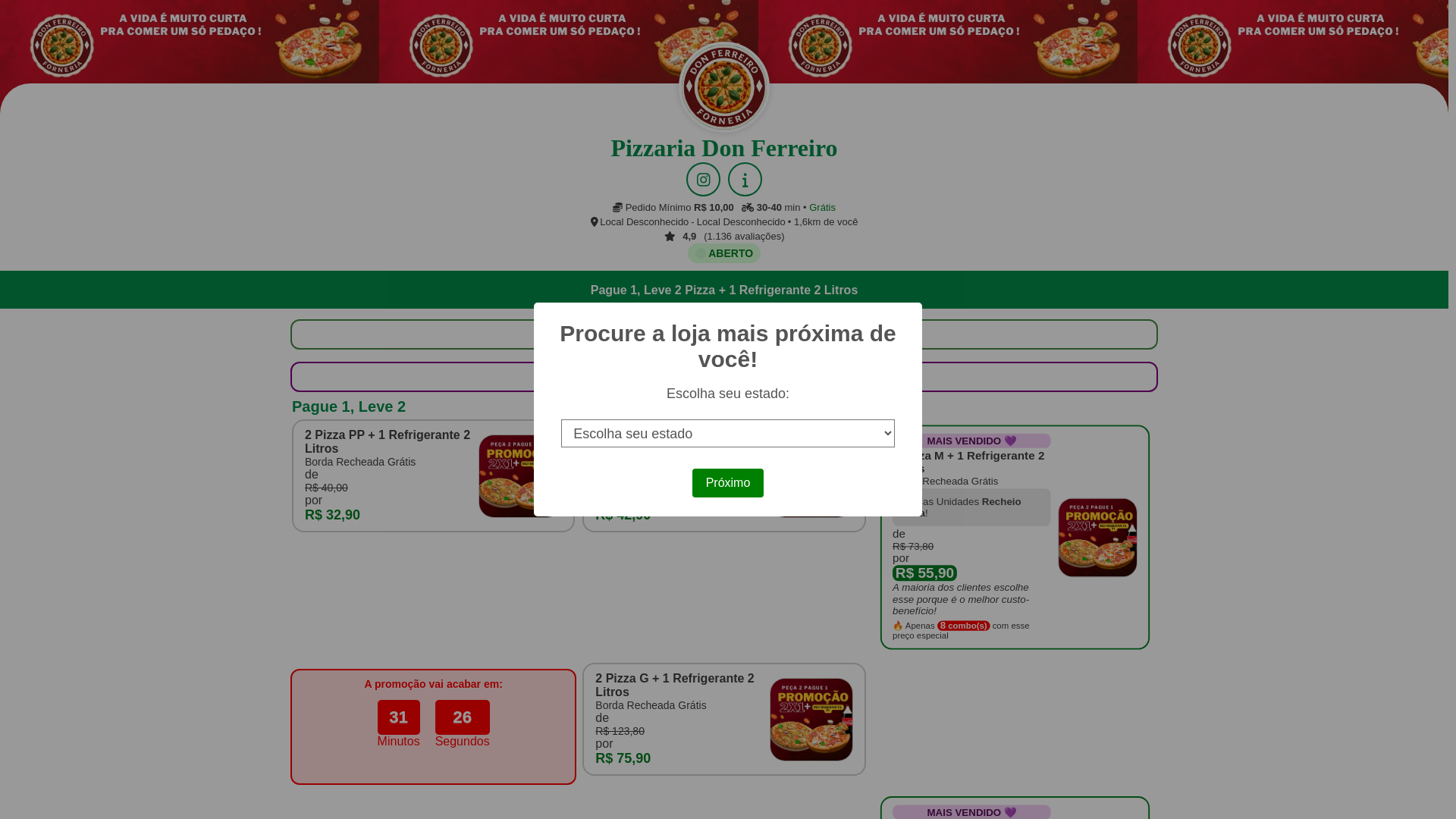 website screenshot of https://donferreiroforneria-aberta-promo.pages.dev/
