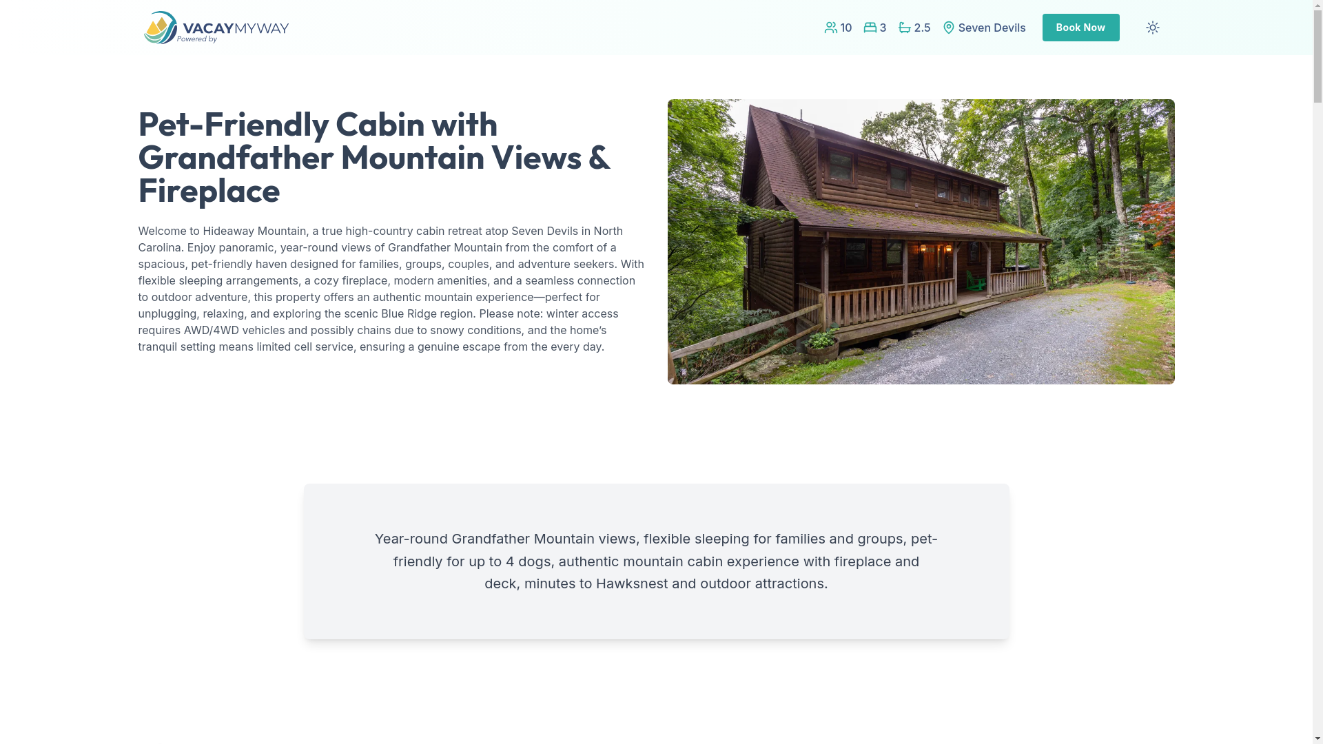 website screenshot of https://tranquildevils.vacations/