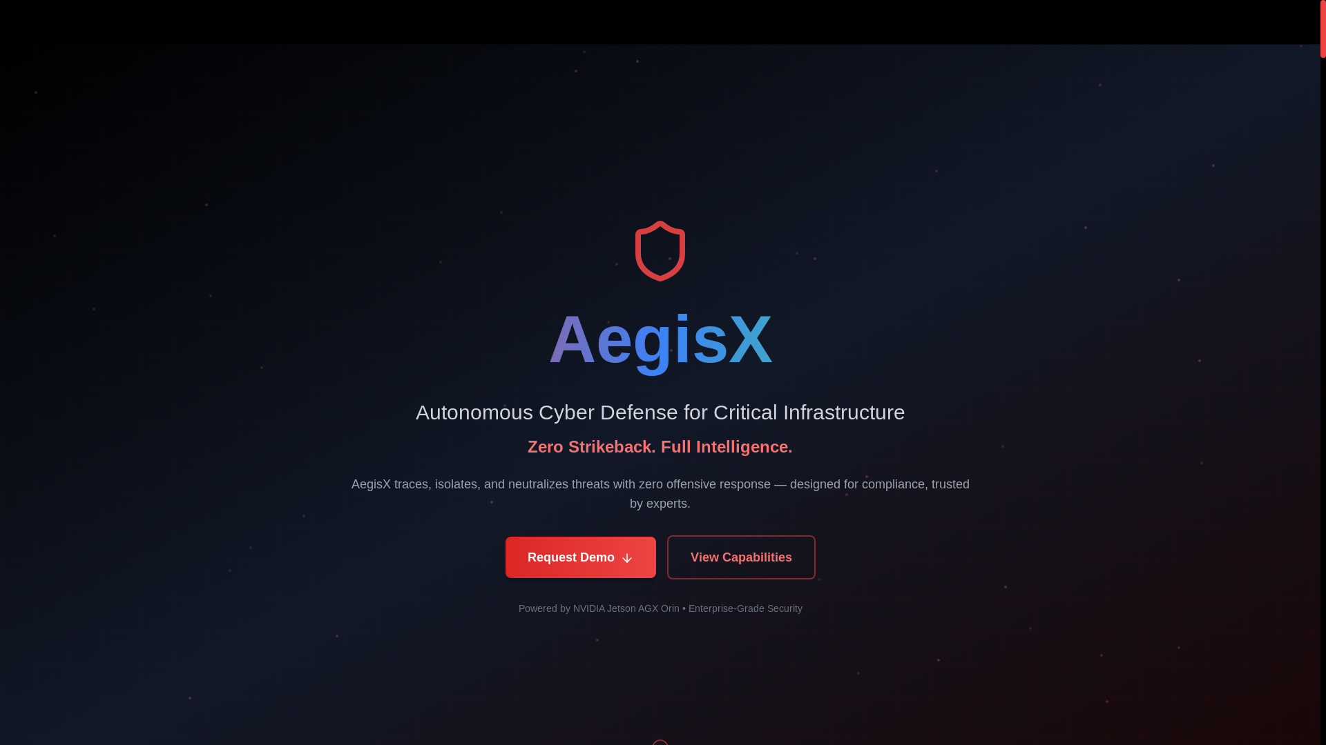 website screenshot of https://aegisx-cyber.com/