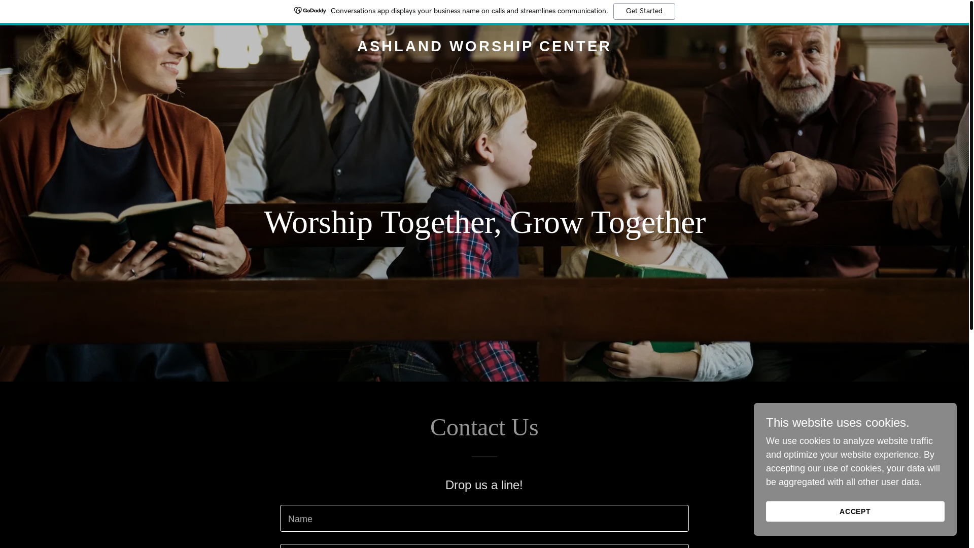 website screenshot of https://ashlandworshipcenter.com/