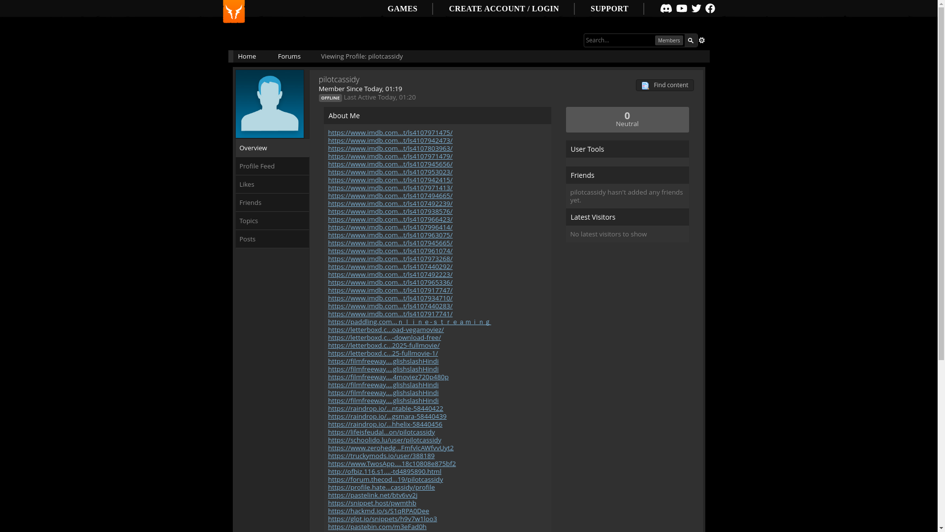 website screenshot of https://forums.huntedcow.com/index.php?showuser=184706