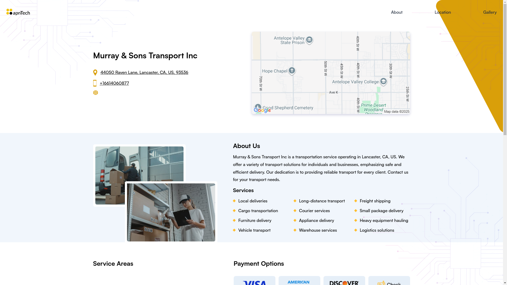website screenshot of https://murraysonstransportinc.online/