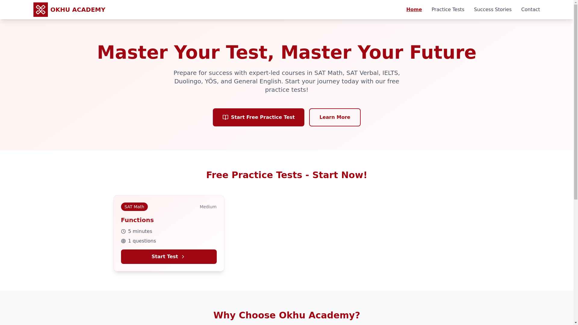 website screenshot of https://okhuacademy.az/