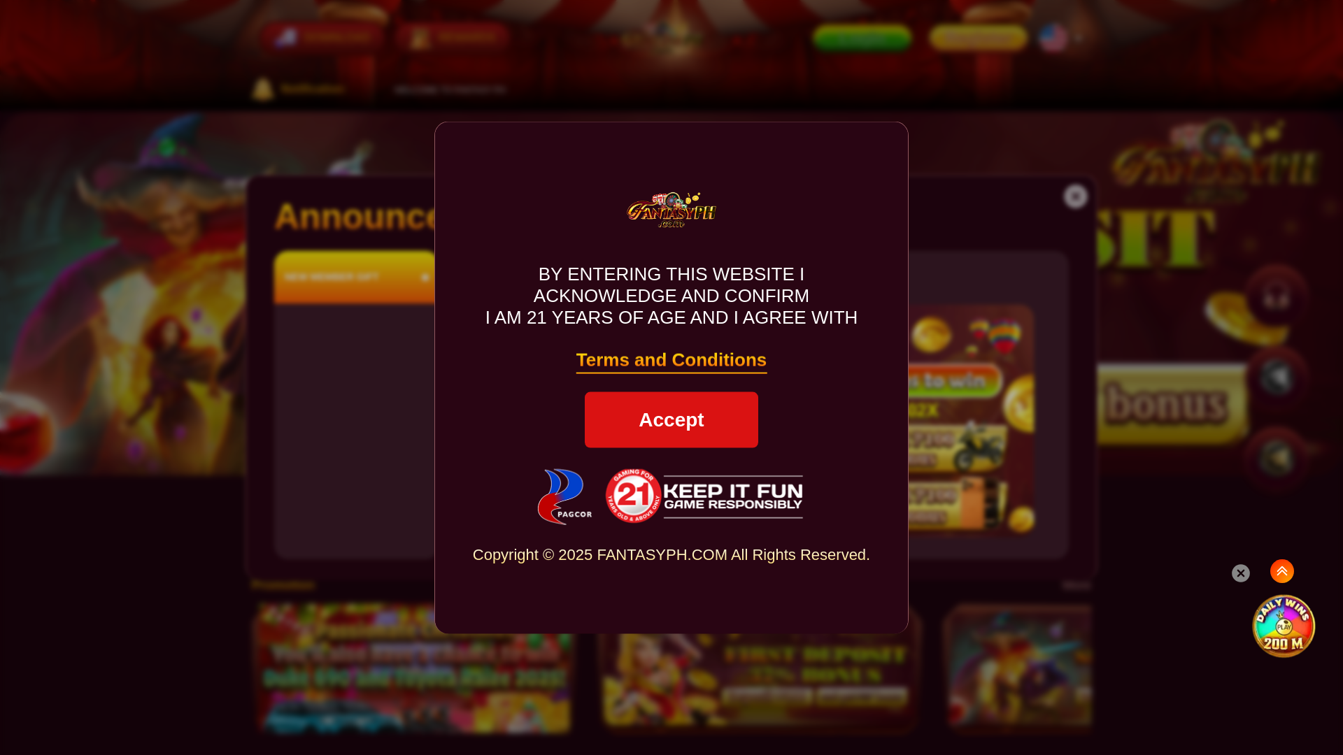 website screenshot of https://fantasyph89.cc/
