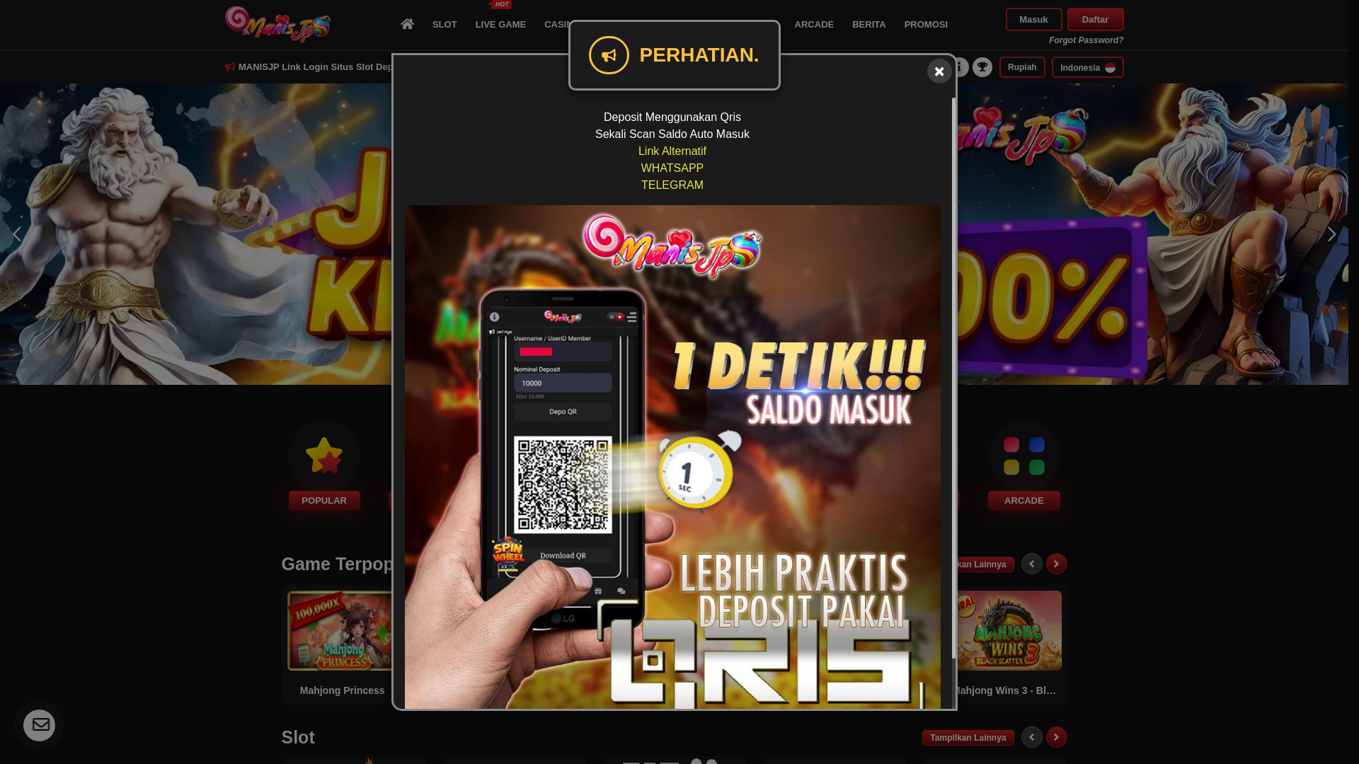website screenshot of https://manisjp-dewa.cfd/