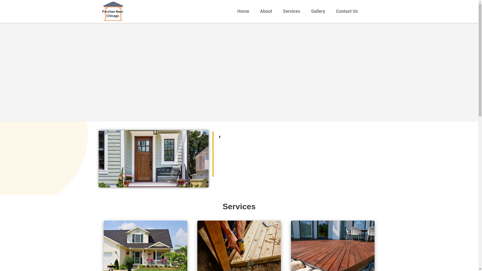 website screenshot of https://porchbuildersnearmechicago.com/