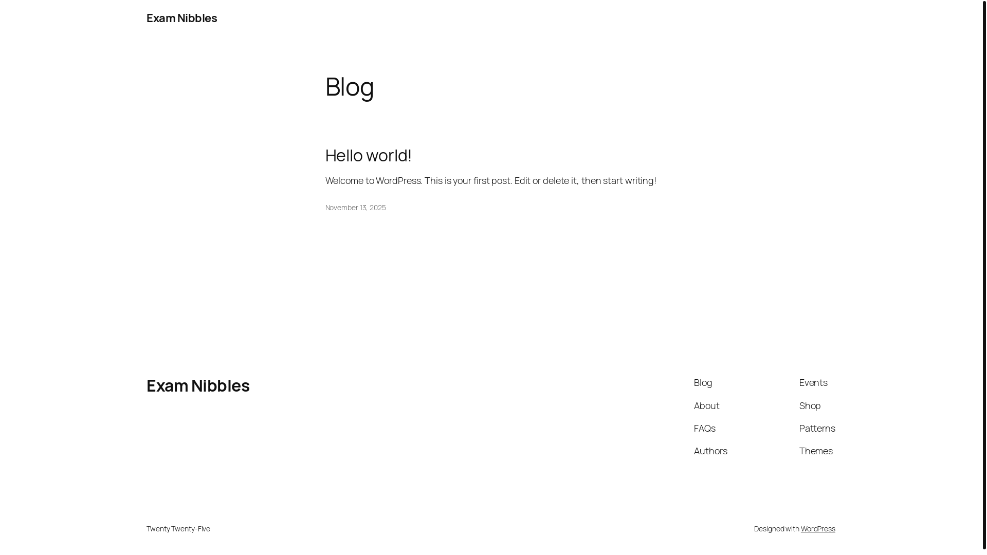 website screenshot of https://examnibbles.com/