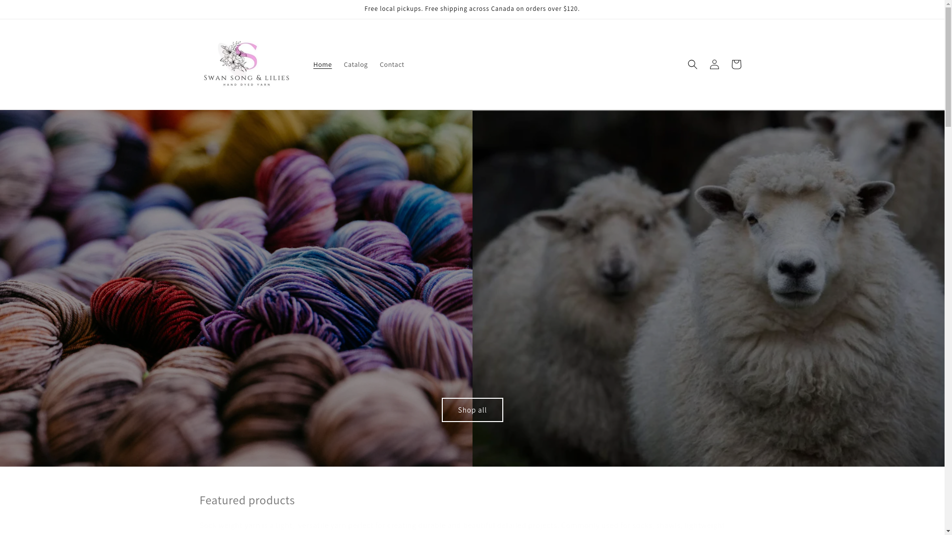 website screenshot of https://swansongandlilies.ca/