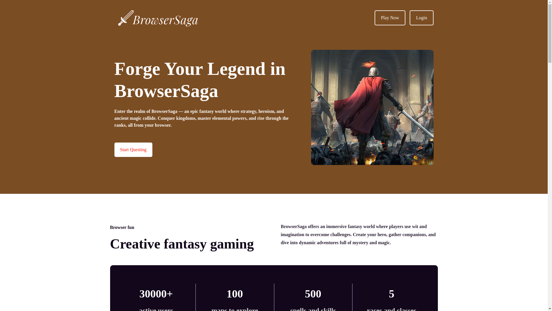 website screenshot of https://browsersaga.org/