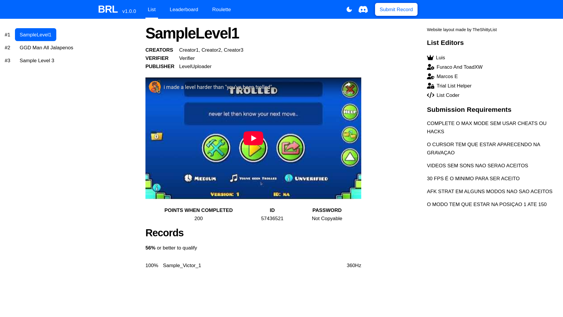 website screenshot of https://brlist.pages.dev/