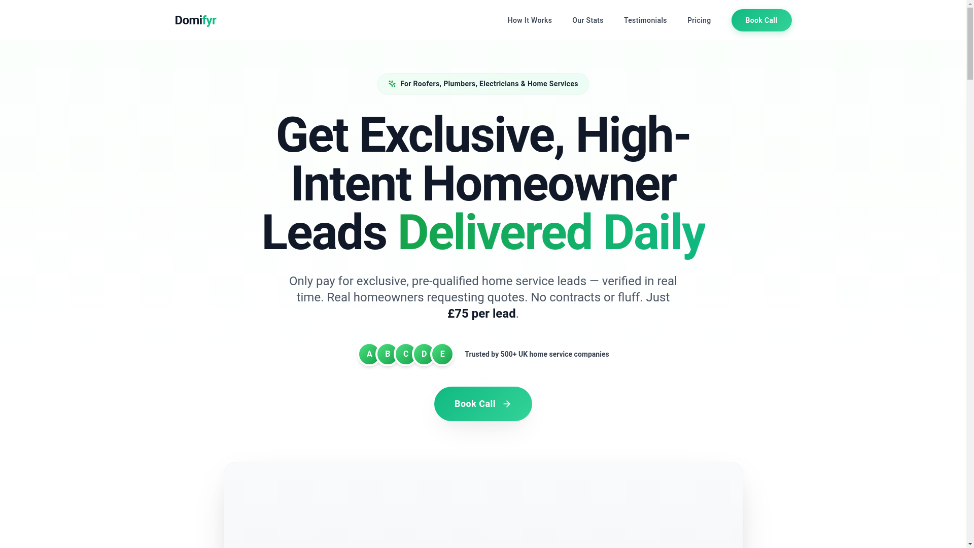 website screenshot of https://domifyrleads.com/