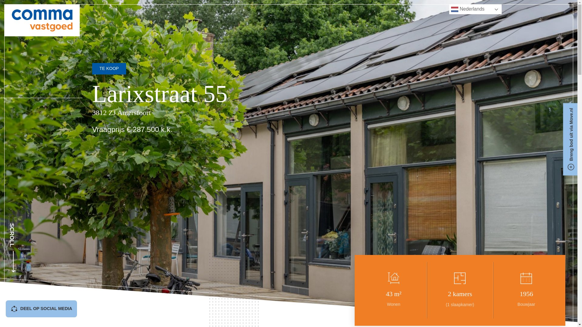 website screenshot of https://larixstraat55amersfoort.nl/