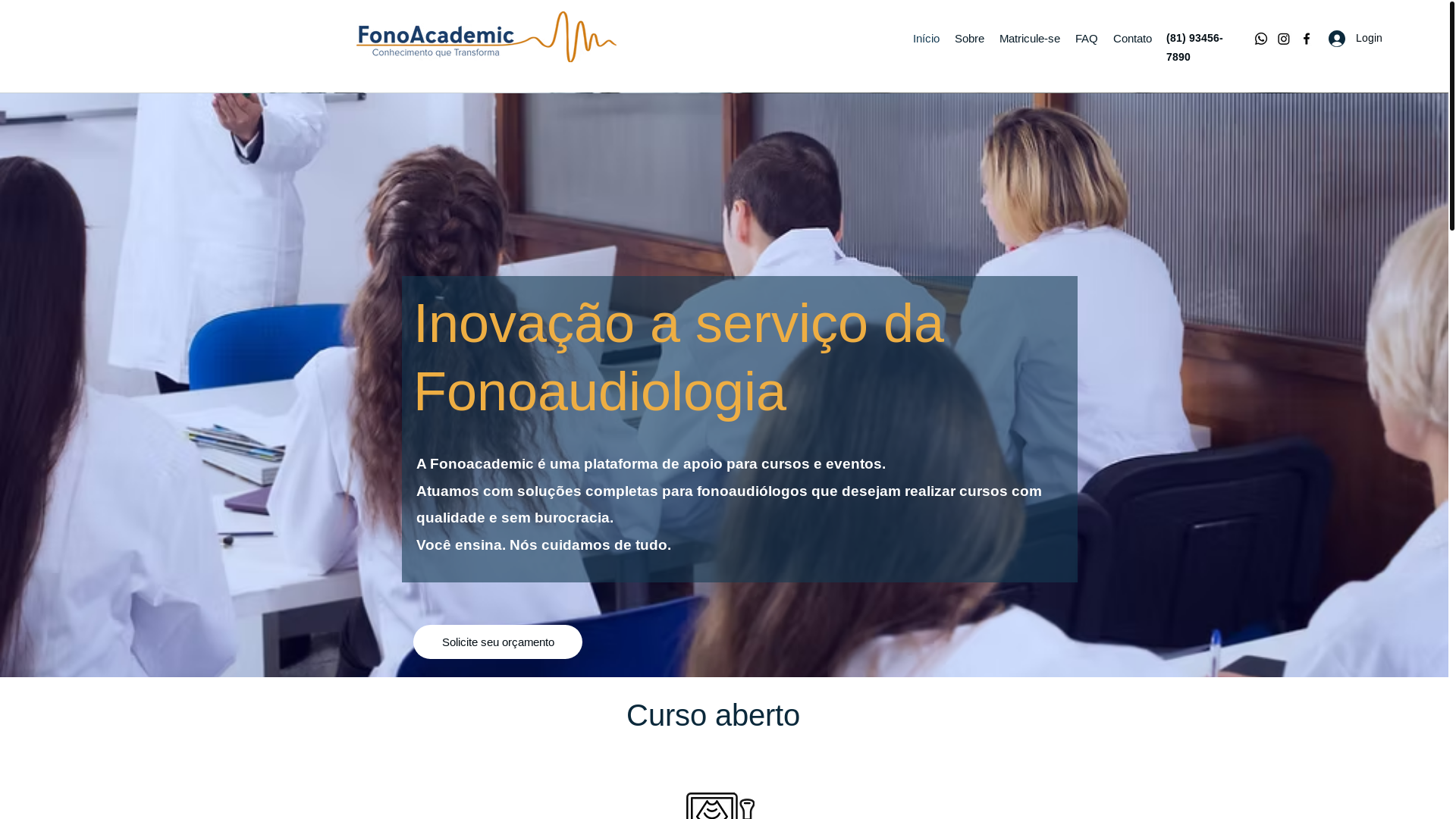 website screenshot of https://fonoacademic.com.br/