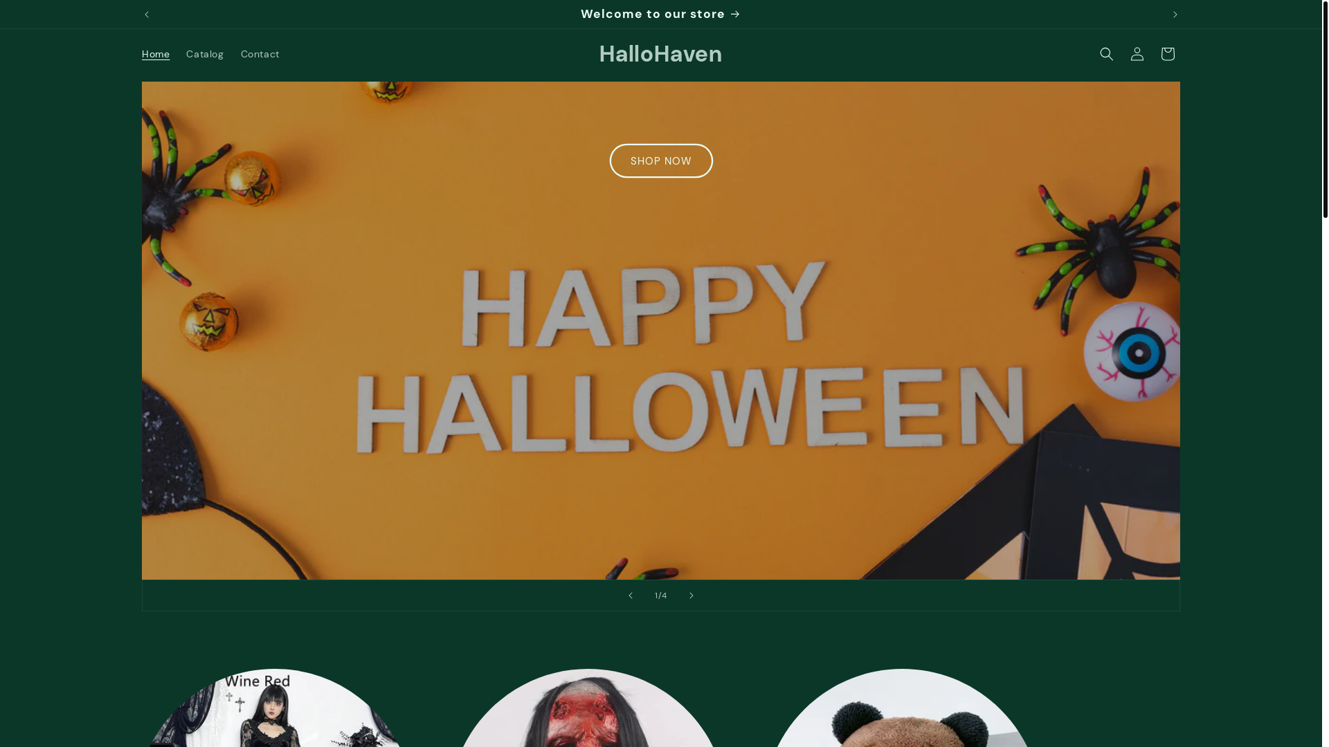website screenshot of https://hauntedmerchants.com/