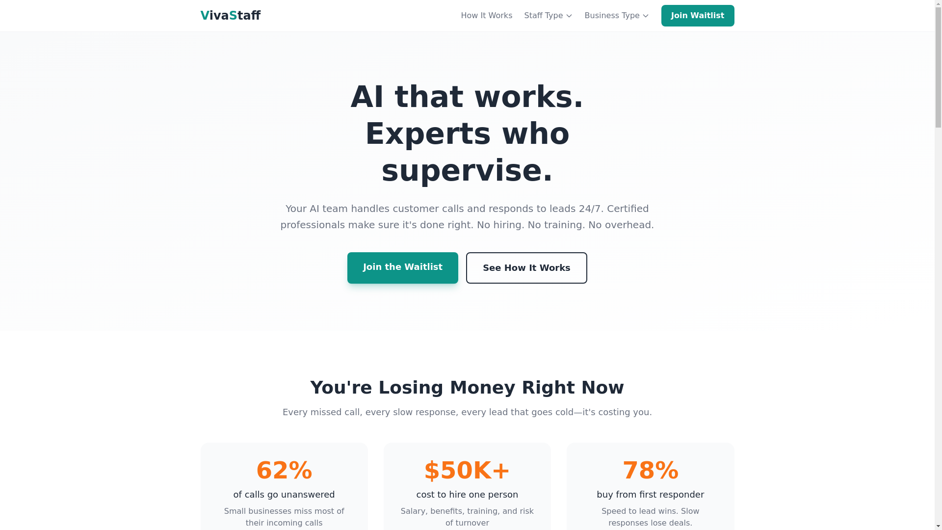 website screenshot of https://vivastaff.pages.dev/