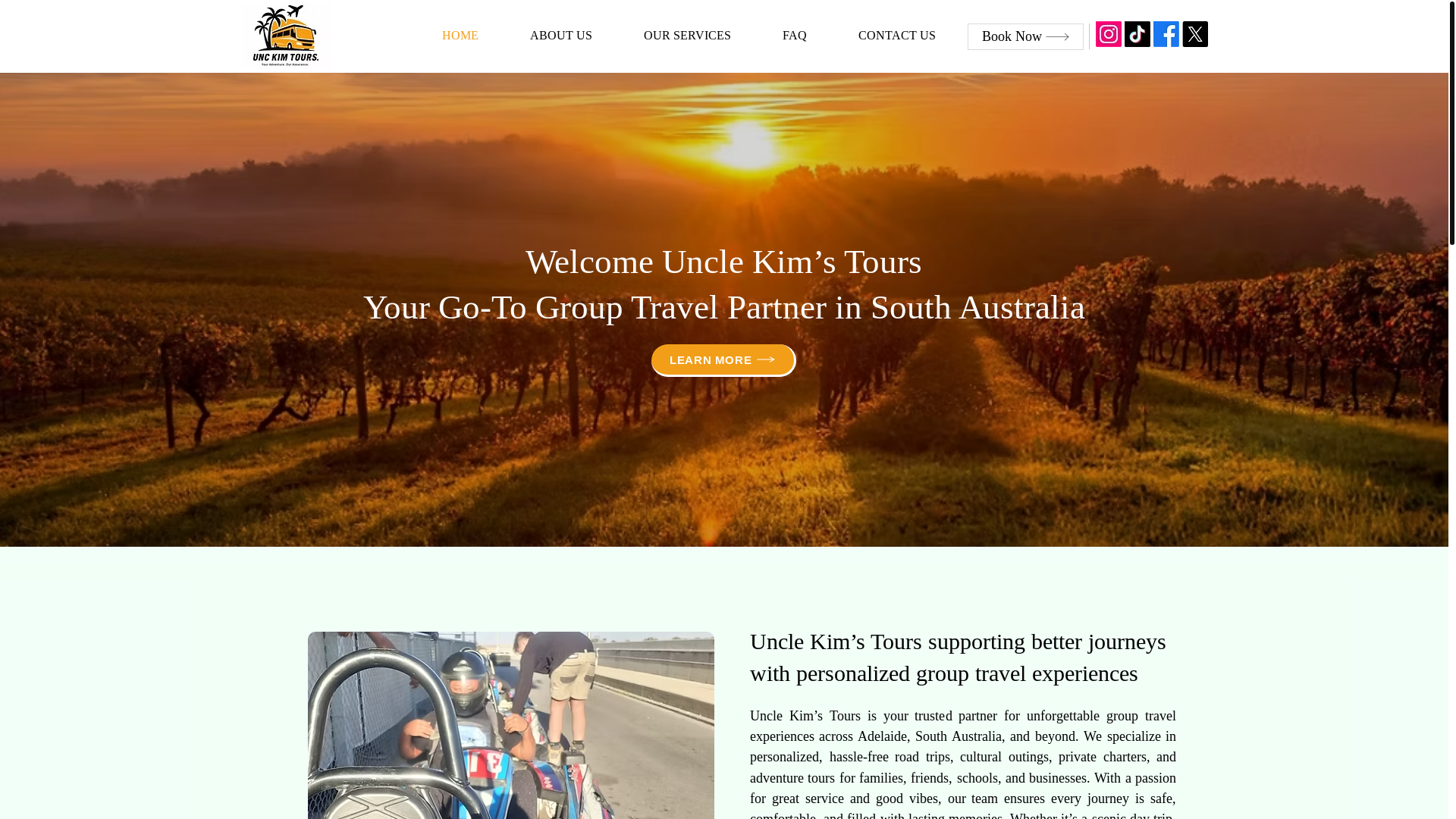 website screenshot of https://unclekimstours.com/