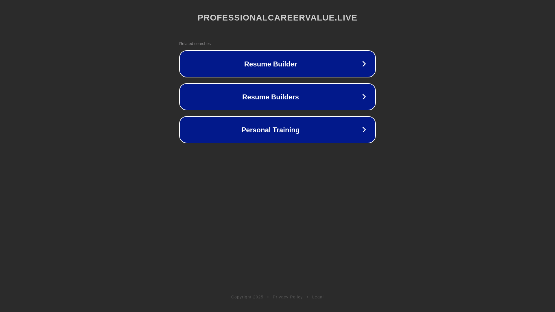 website screenshot of https://professionalcareervalue.live/