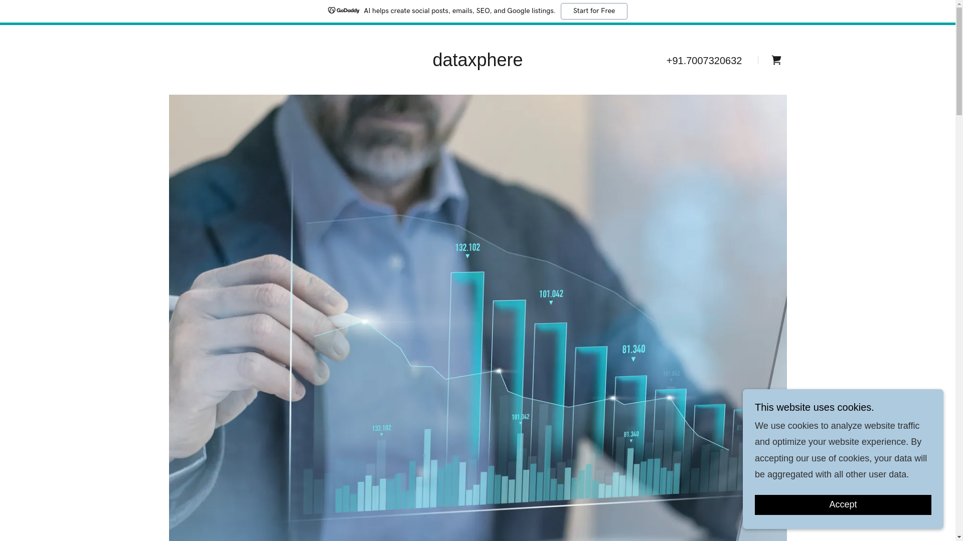 website screenshot of https://dataxphere.in/