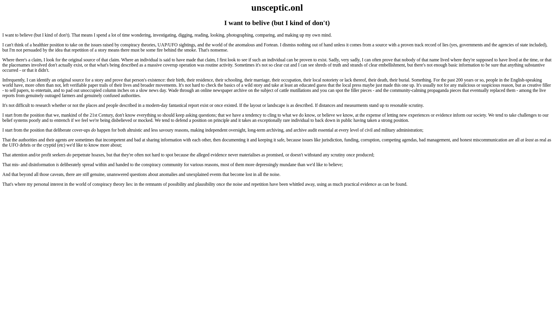 website screenshot of https://unsceptic.onl/