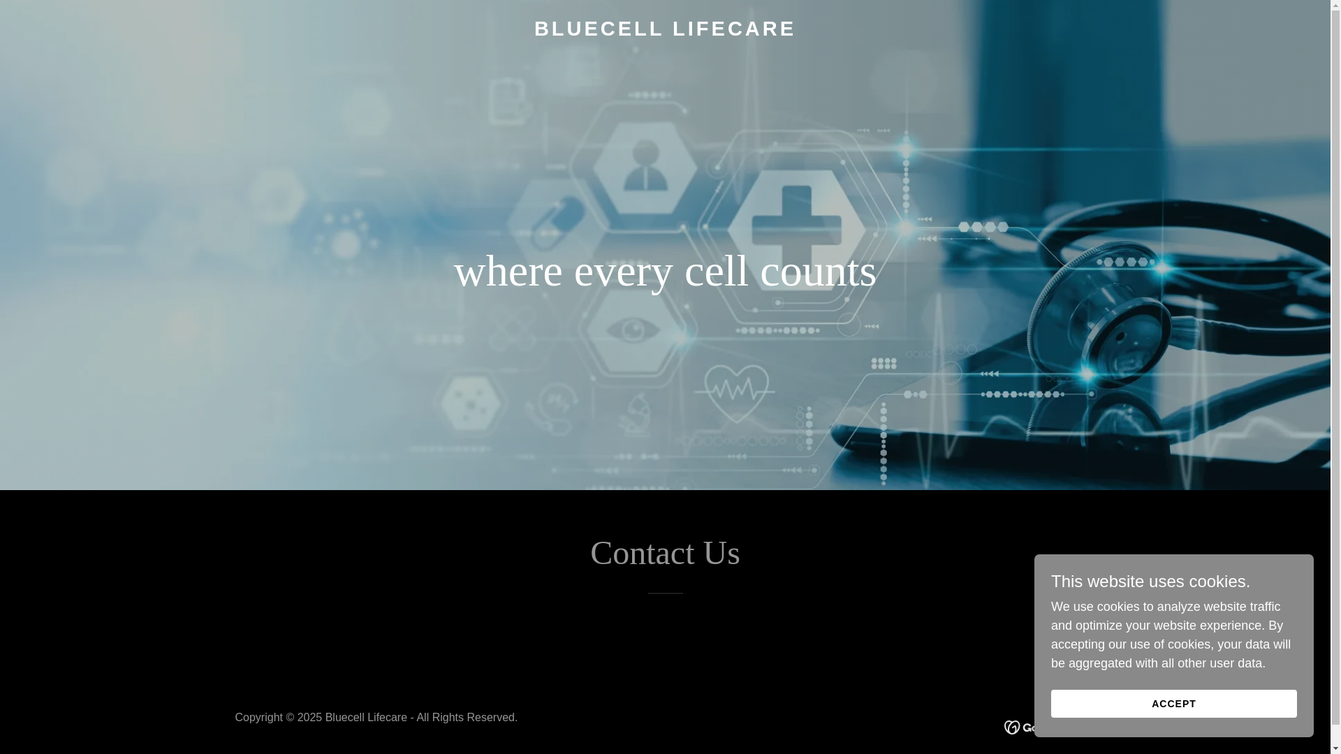 website screenshot of https://bluecelllifecare.in/