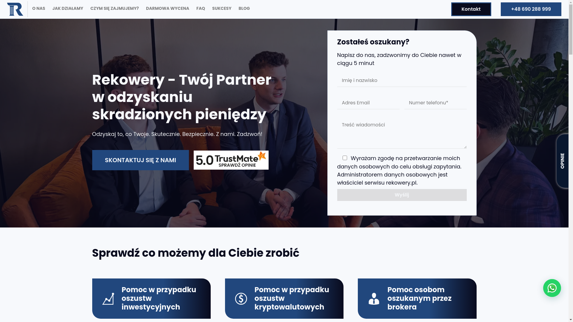 website screenshot of https://rekowery.pages.dev/