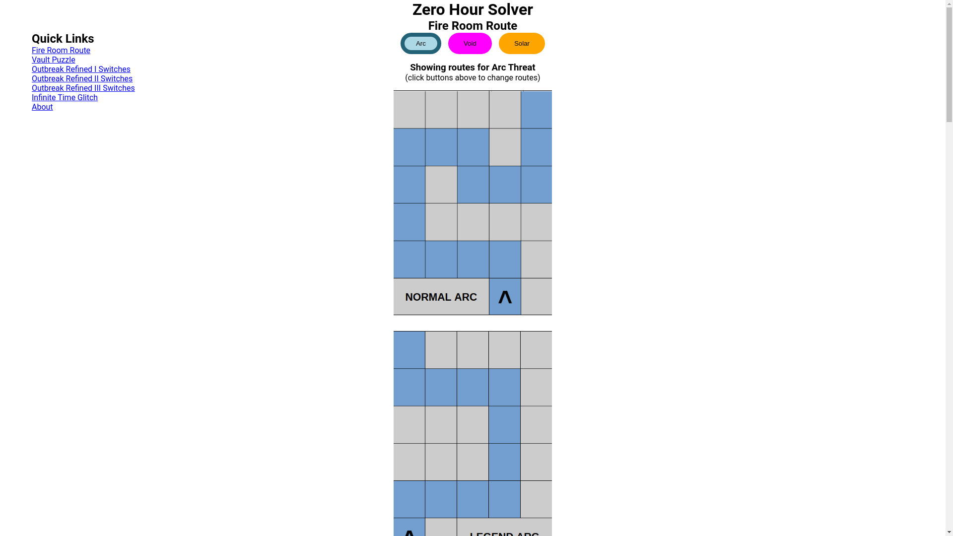 website screenshot of https://d2-zero-hour-solver.pages.dev/