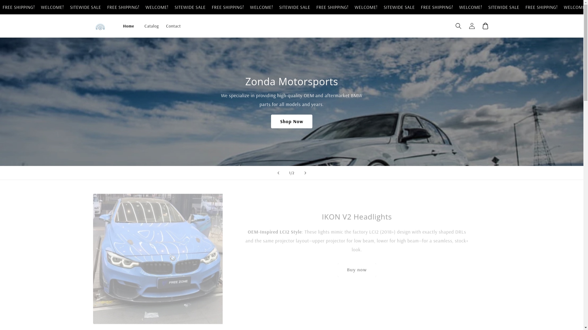 website screenshot of https://zondamotorsports.com/