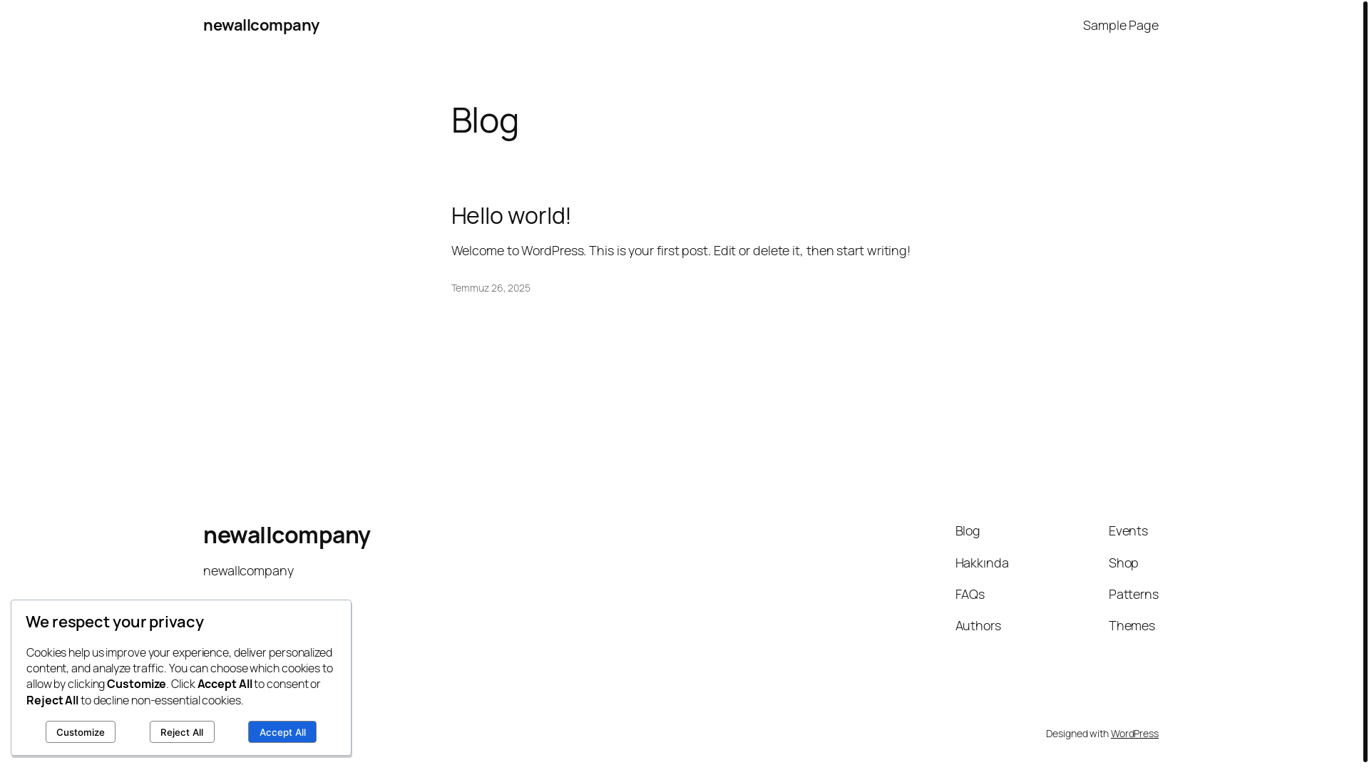 website screenshot of https://newallcompany.com/