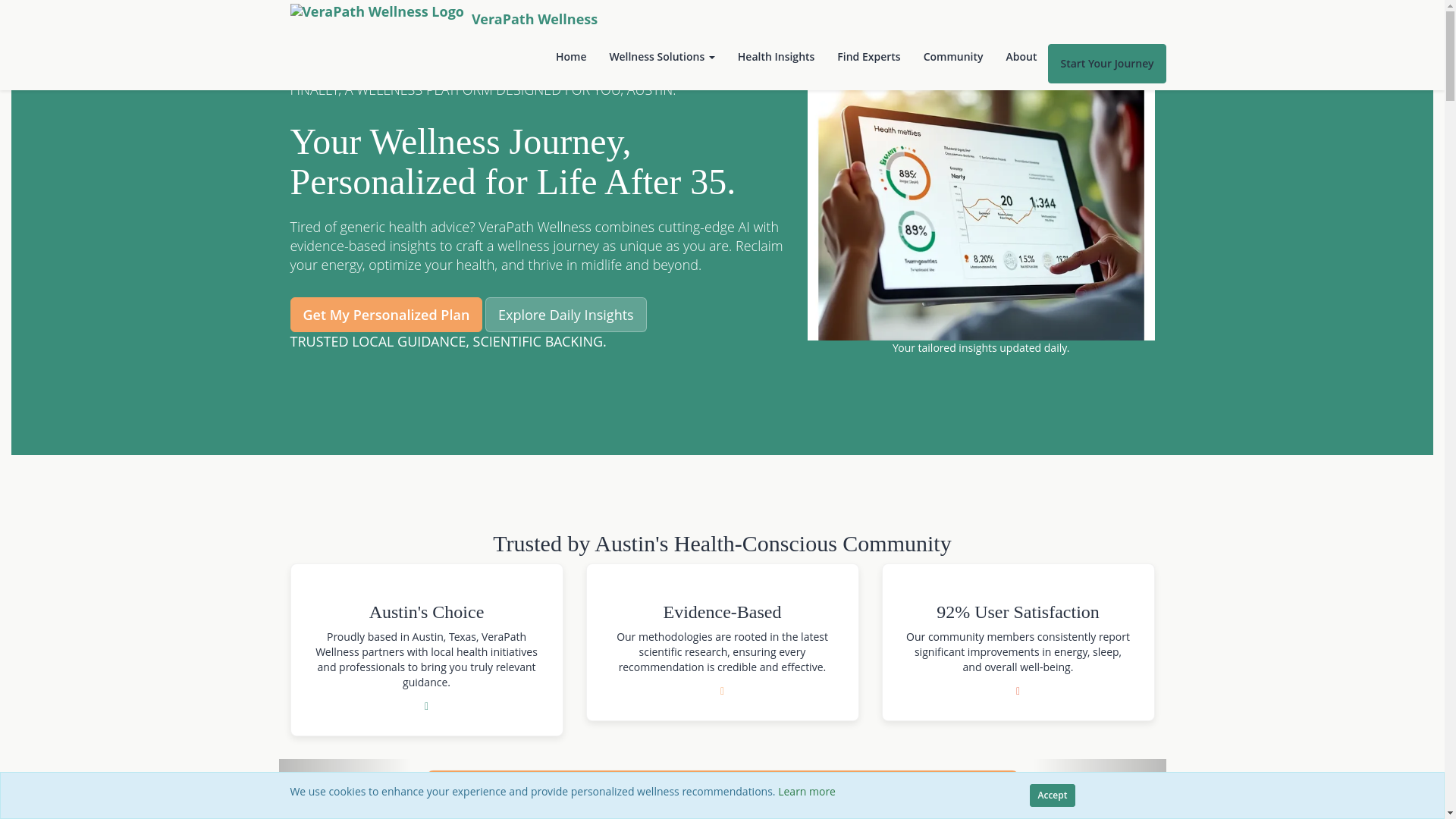 website screenshot of https://verapathwellness.info/