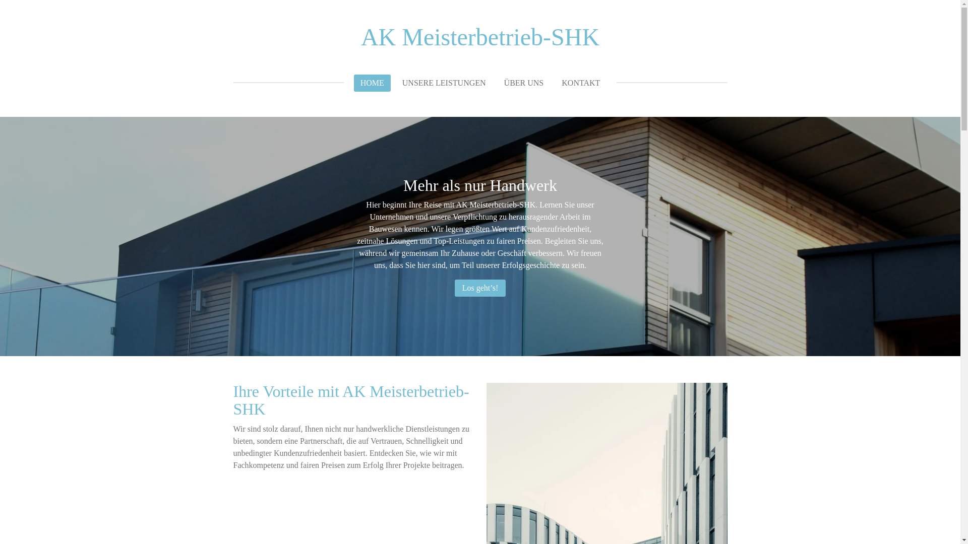 website screenshot of https://akmeisterbetrieb-shk.de/