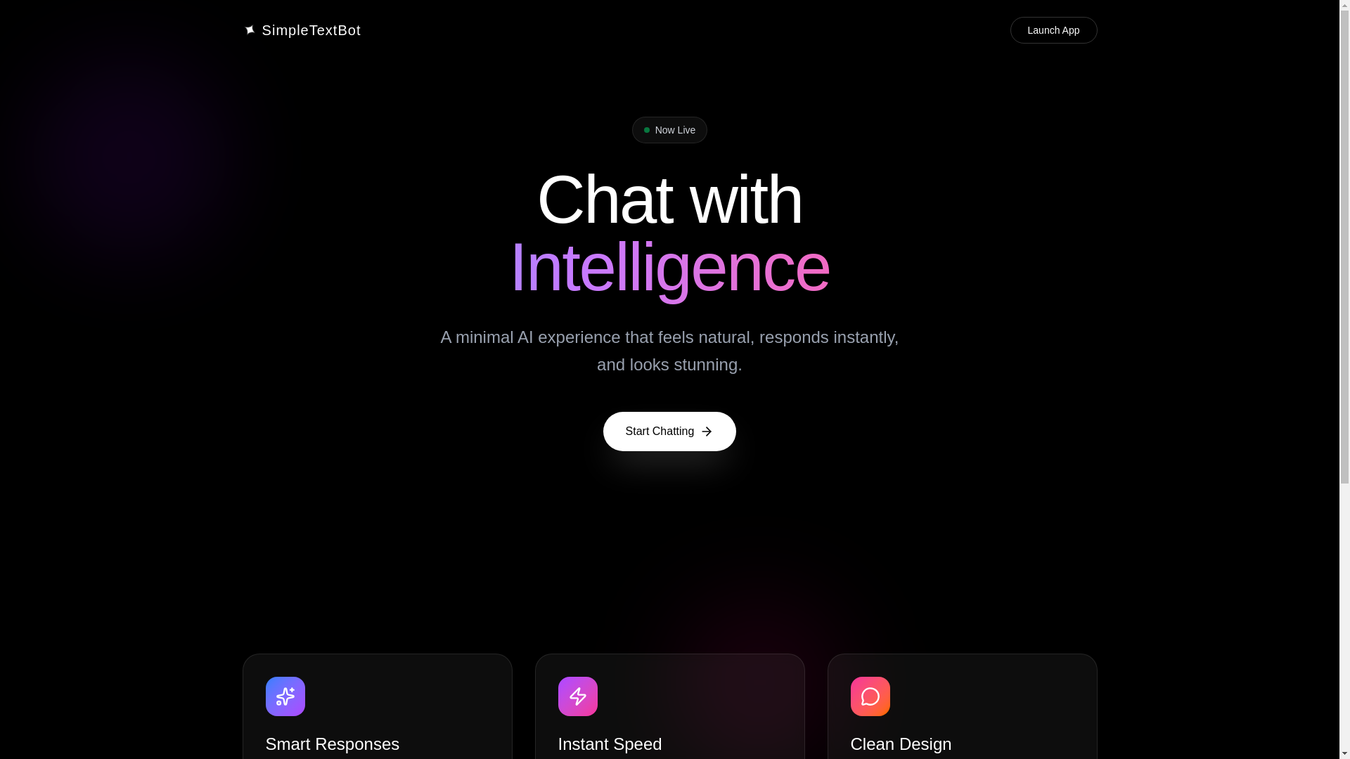website screenshot of https://simpletextbot.online/