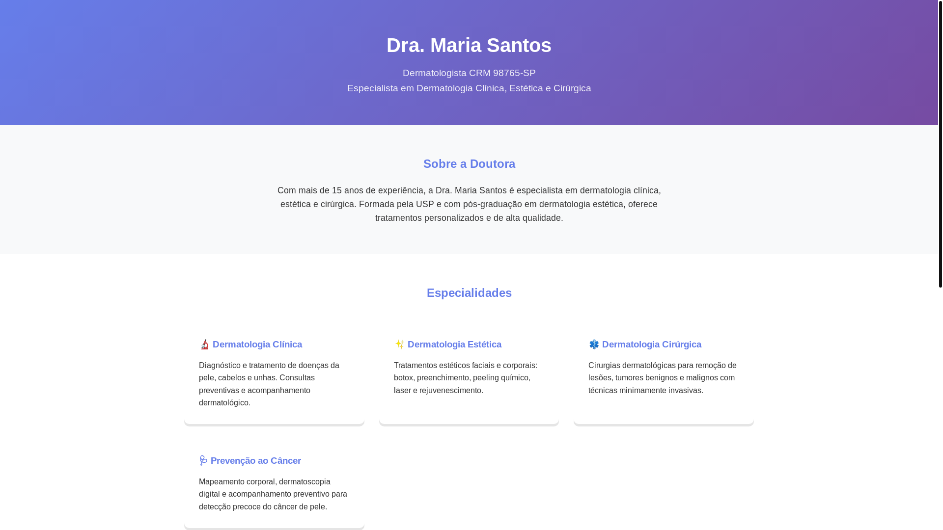 website screenshot of https://beno-site-dr-maria-santos-1753773263843.pages.dev/