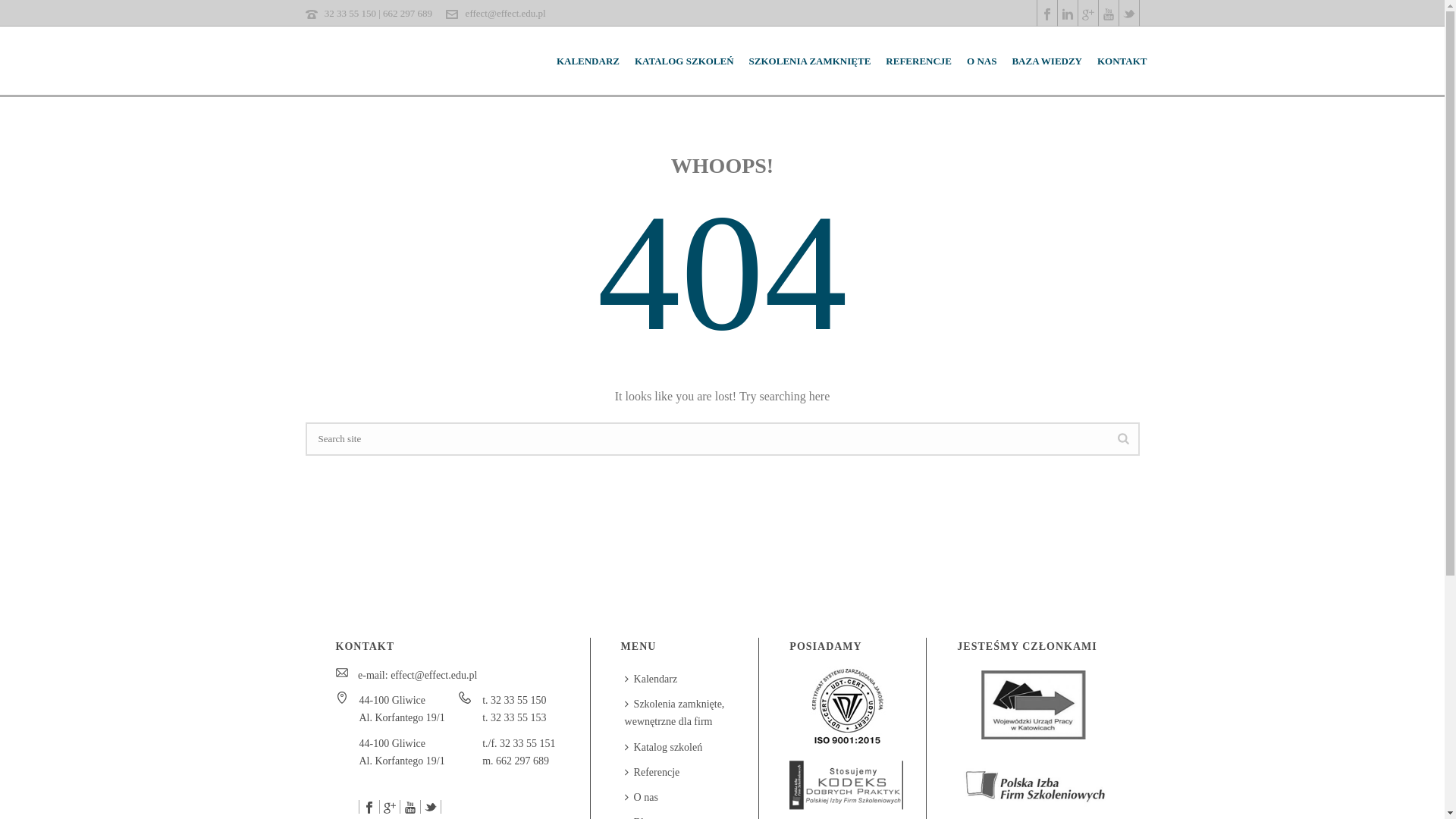 website screenshot of https://effect.edu.pl/kalendarz-szkolen-otwartych-osrodek-szkolen-inform=%20acji-effect