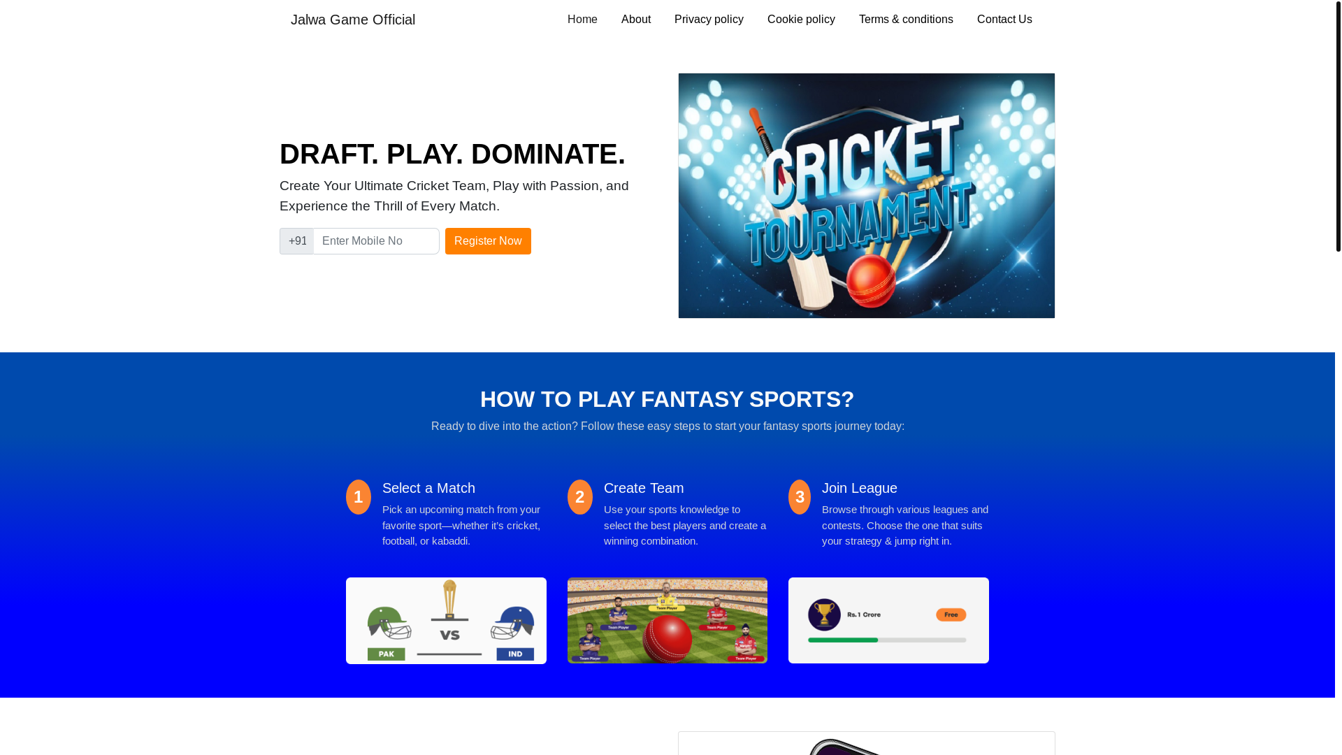 website screenshot of https://jalwaexgame.online/