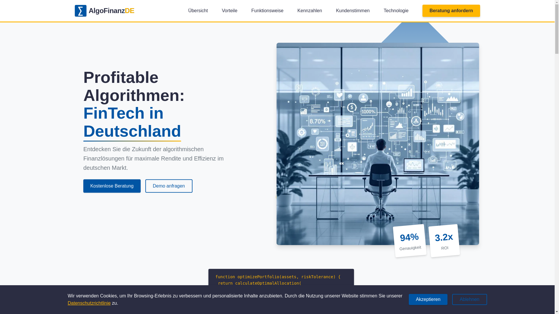 website screenshot of https://algofinanzde.com/