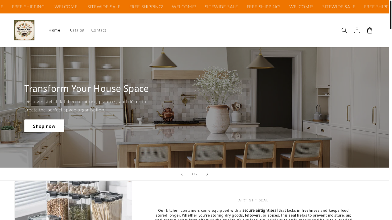 website screenshot of https://bloomnesthome.store/