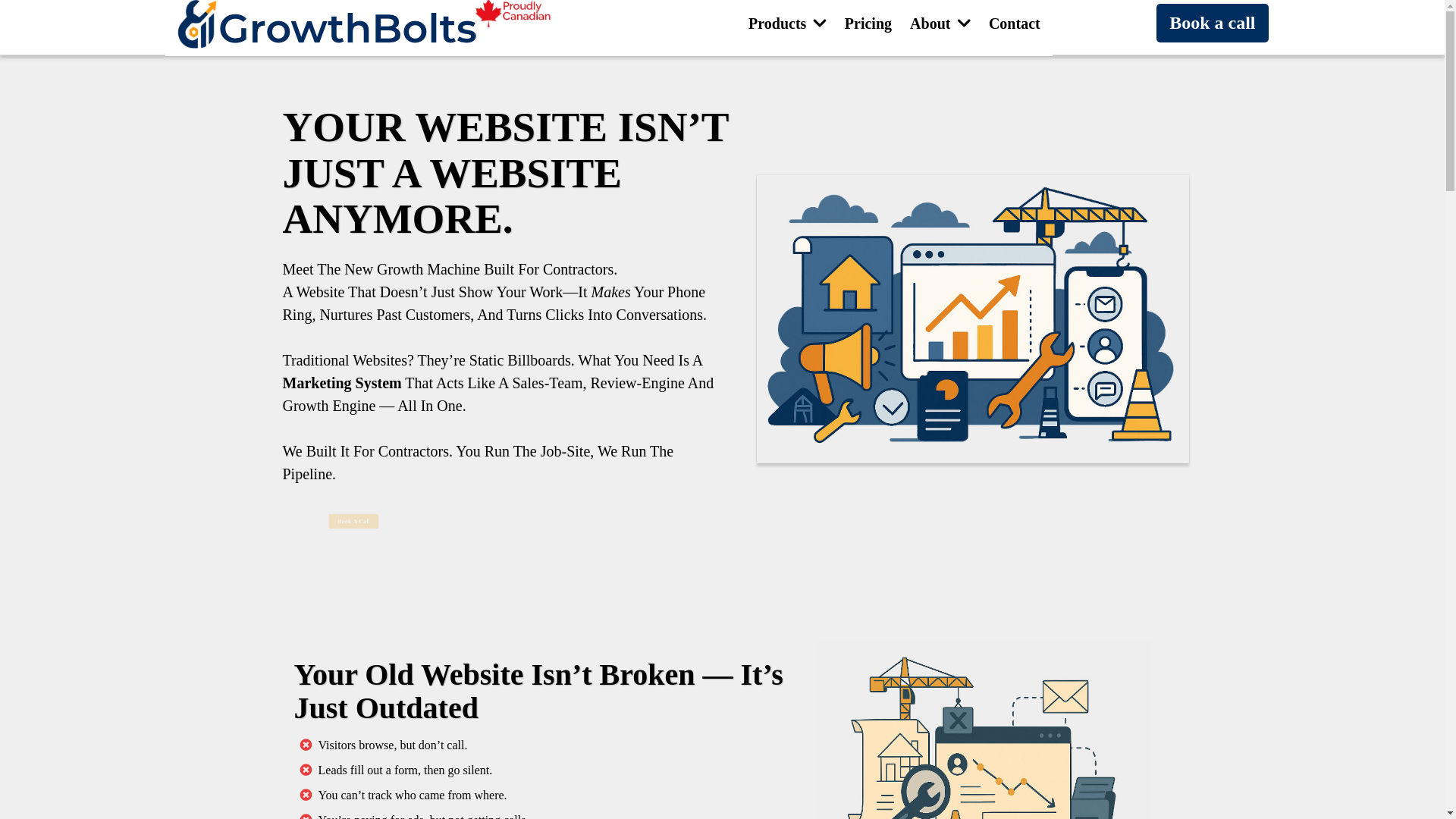 website screenshot of https://getgrowthbolts.com/