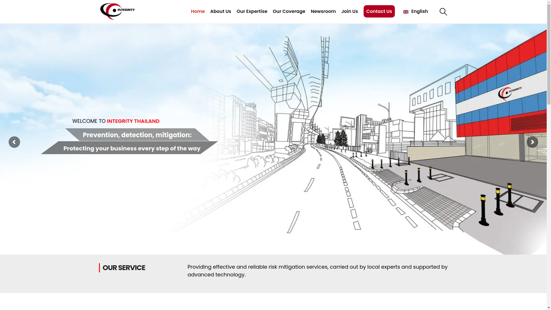 website screenshot of https://www.integrity-thailand.com/