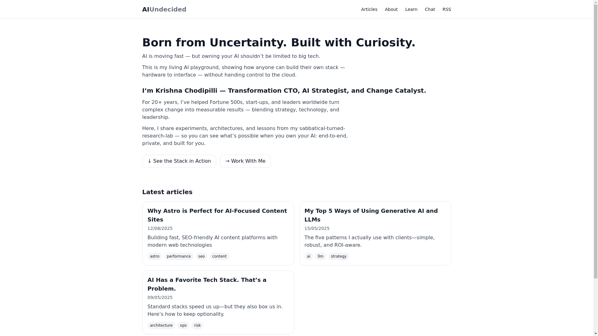 website screenshot of https://aiundecided-astro.pages.dev/